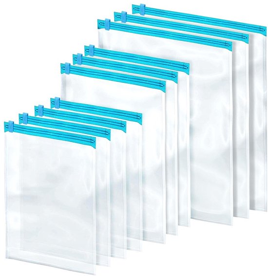 Vilde - Compressiezak Set - 10 Stuks - Verschillende Maten - Herbruikbaar - Transparant van Vilde