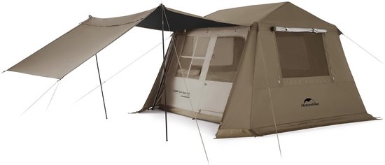 Village 6.0 2nd generation Tent – 4 persoons – 4 seizoenen – blackout kampeertent – waterdicht – automatische opzet – inclusief luifel