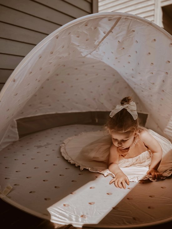 Vilolux® - Mrs Ertha - Pop-up strandtent - Beach shelter - UV 50+ - Beige - Boutique silhouette van Merkloos