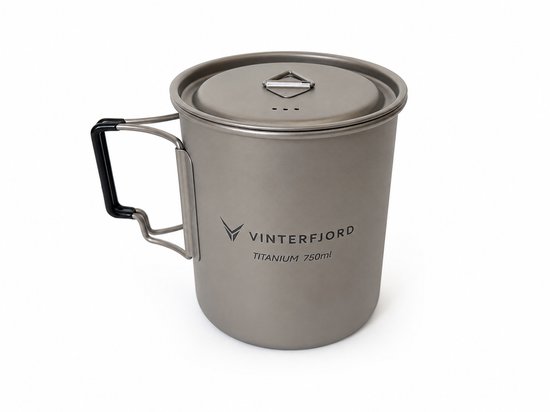VinterFjord Titanium Kookpot 750 ml – Ultralicht – Inclusief Opbergtas