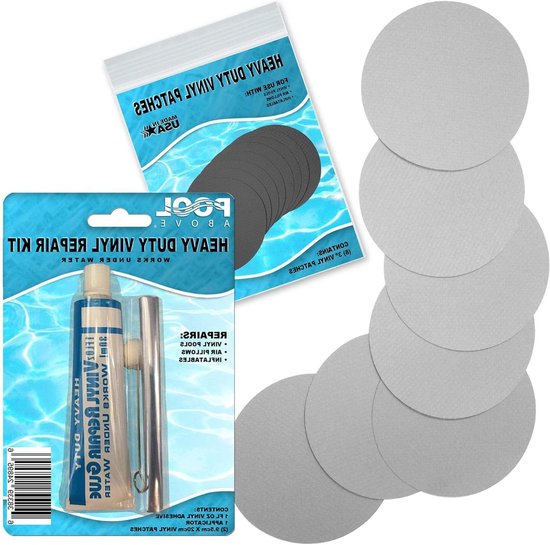 Vinyl Reparatie Set - Plakset Boot - Watersport Reparatie - Waterdichte Hechting - 8 Stuks - Grijs