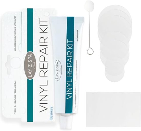 Vinyl reparatieset voor opblaasbare hot tubs en zwembaden - Inclusief reparatiepleisters, lijm en gereedschap van Merkloos