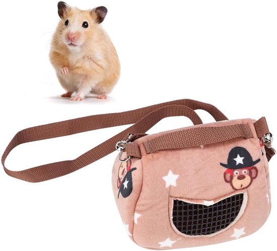 VirtuBuy- Kleine dierentas - Draagbare reistas - Ademend materiaal - Koffiekleur - Pluche - Geschikt voor hamster egel cavia - Draagbare Eekhoorn Carrier - Uitgaande slaapzak - Bagage voor huisdieren - Slaapzak voor eekhoorn. van Merkloos
