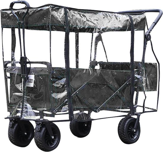 VirtuBuy- Regenbescherming - Kinderen - Accessoires - Inklapbare bolderkar - Duwgreep - Transparant - Regenhoes - Geschikt voor - Bolderkar - Regenweer - Bescherming van Merkloos