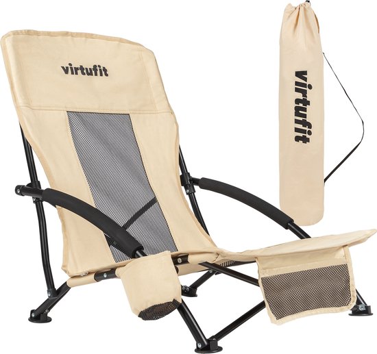 VirtuFit Opvouwbare strandstoel - Beige van Merkloos