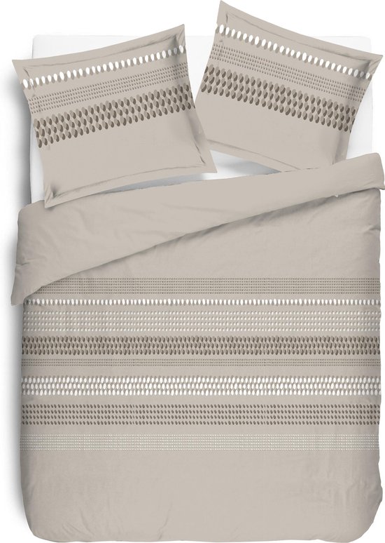 VISION Anthony - Dekbedovertrekset - Lits-jumeaux - Dekbedovertrek 240x220cm met 2 bijhorende slopen - beige - 100% Katoen van VISION