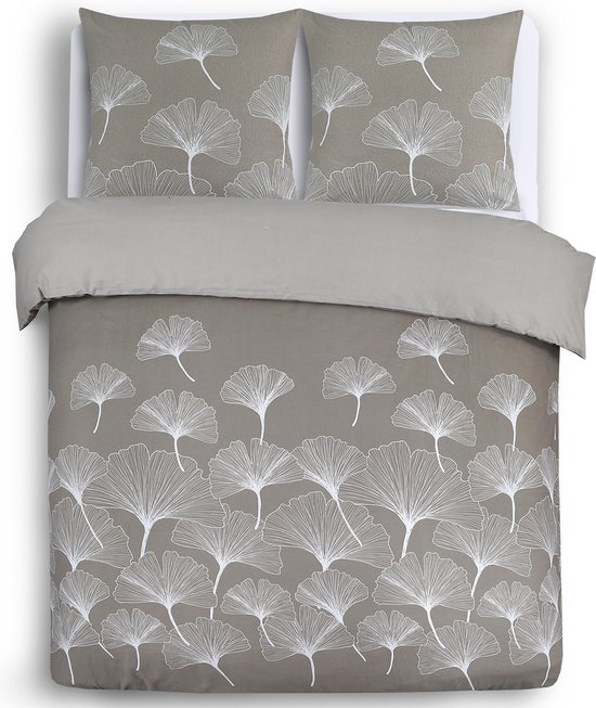 Vision Ginko - Flanel - Omkeerbaar Dekbedovertrek 260 x 240cm met 2 slopen- kingsize bed - 100% Katoen Flanel van Sleeplife