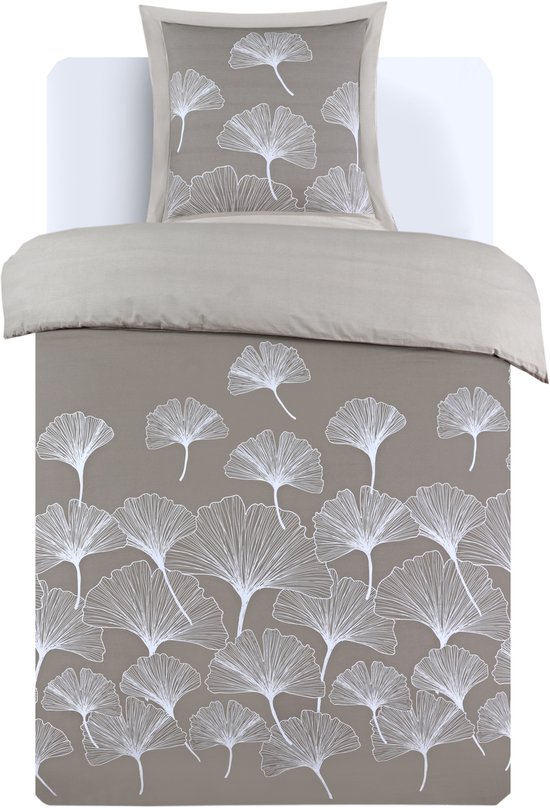 Vision GINKO - Omkeerbaar Dekbedovertrek 140x200cm met 1 bijhorende sloop - 1persoonsbed - 100% katoen van VISION