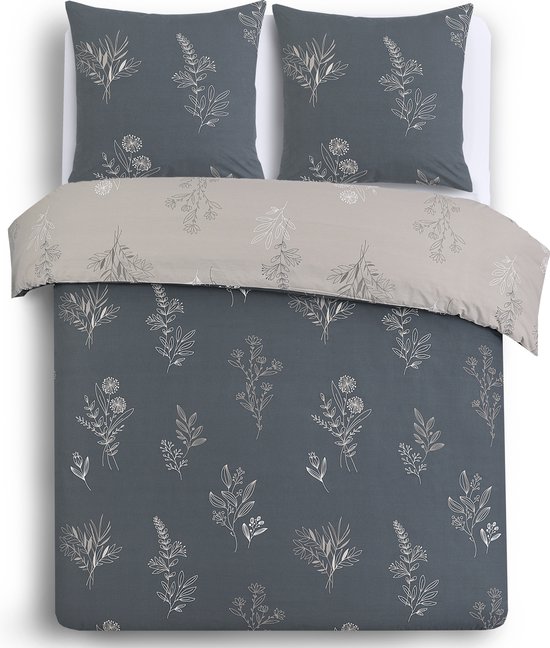 Vision Helena - Omkeerbaar - Dekbedovertrek 240x220cm met 2 bijhorende slopen - lits-jumeaux bed - 100% katoen van Merkloos