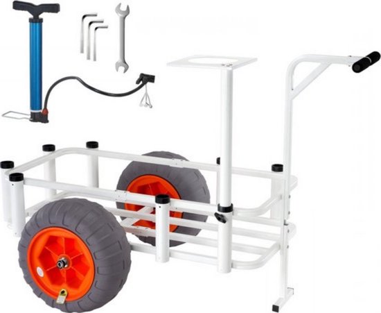 Viskar - Bolderkar voor vissers - Opvouwbaar - Strandkar - Strandtrolley - Ballonbanden - Voor Zand en Strand van Merkloos