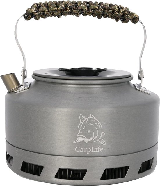 Visketel - handgemaakt in het Verenigd Koninkrijk Snelle kook convectie visketel 1.1L capaciteit - VS 550 paracord handvat (camohandvat) van Ecoque