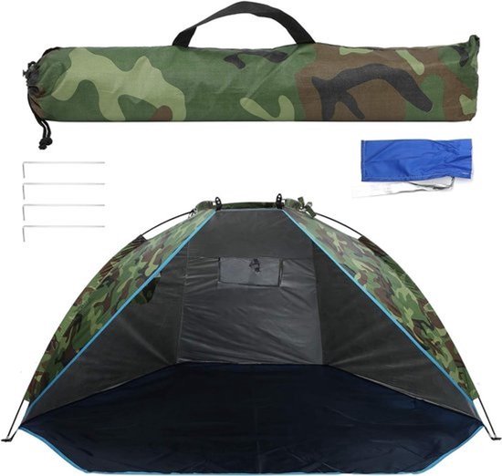 Vissentent - Draagbaar camouflagezonnescherm voor outdoorcamping - Twee personen
