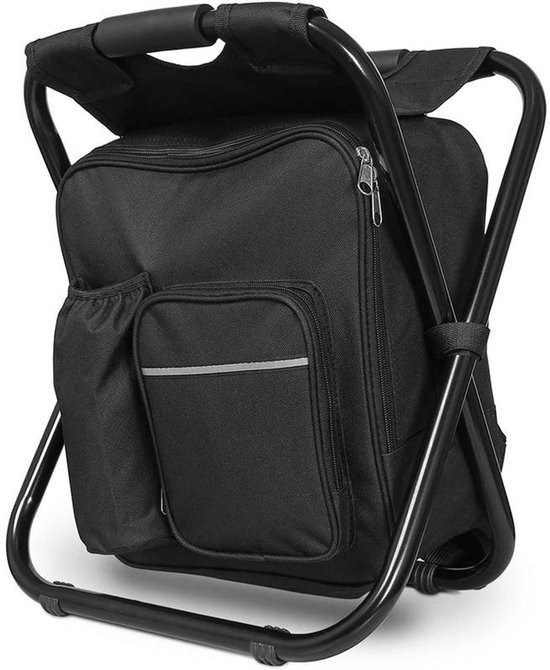 Visstoel, 3-in-1 Rugzakkruk, Opvouwbaar, Camping, Met Tas, Voor Vissen, Wandelen, Toeristen, Comfortabel, Draagbaar, Lichtgewicht, Compact, Stabiel, Duurzaam, Met Organizer, Zak, Opbergvak, Voor Hengelaars