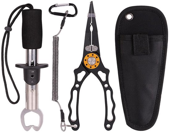 Vistang Set - Visgrijper Multitool - Vissen Haken Verwijderen - Aluminiumlegering Duurzaam - 22 x 8.9 x 5.2 cm - Blauw
