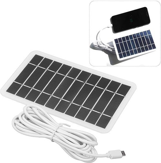 Vitdipy - Zonnepaneel - USB Zonnepaneel 14x20cm - 5V - 5W - Powerbank - Voor Kamperen, Noodpakket & Buitenavonturen - Compatibel met telefoons van Vitdipy