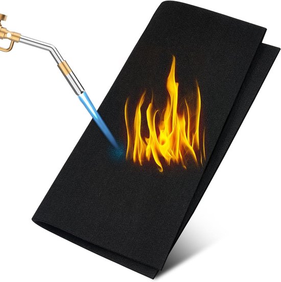 Vlamvertragende Lasdeken van Koolstofvilt, 30 x 30 x 0.5 cm, Hittebestendig Materiaal tot 1200 °C, Brandveilige Isolatie voor Lassen, Grill en Solderen