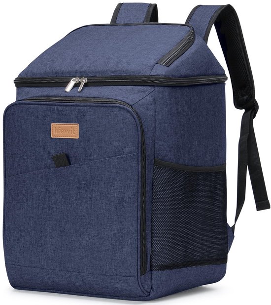 Vlemico - Koelrugzak - Geïsoleerde Koeltas - 26 Liter - Donkerblauw - Draagbaar en Lekvrij - Perfect voor Picknicks en Kampeertochten