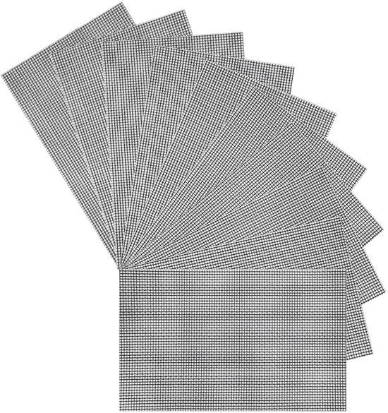 Vliegengaas Reparatieset - 10 Stuks Waterdichte Reparatietape voor Raamgaas - 13 x 18 cm - Zwart van Merkloos