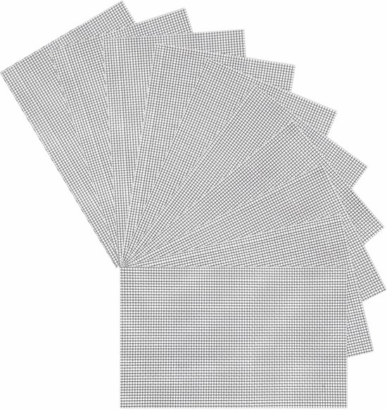 Vliegengaas Reparatieset - 10 Stuks, Waterdichte Repareertape voor Raamgaas (13x18 cm) van Merkloos