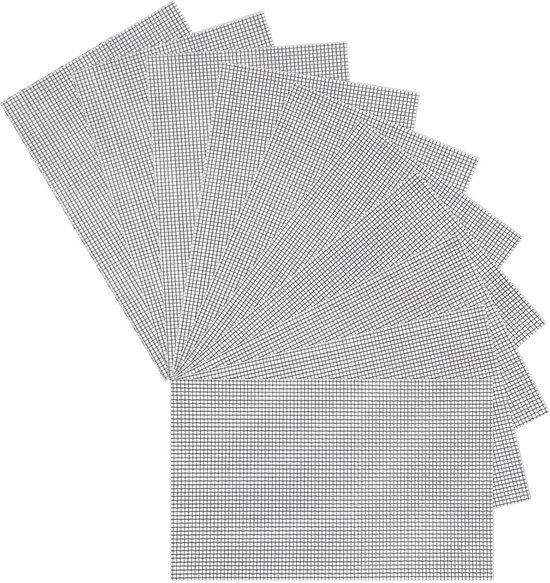 Vliegengaas Reparatieset - 10 Stuks, Waterdichte Repareertape voor Raamgaas (13x18 cm)