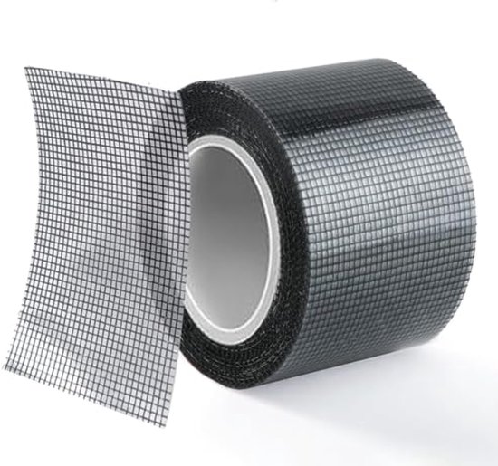 Vliegengaas Reparatieset met Waterdichte Pleisters en Reparatieband - 7,6 cm x 6 m van Tesa