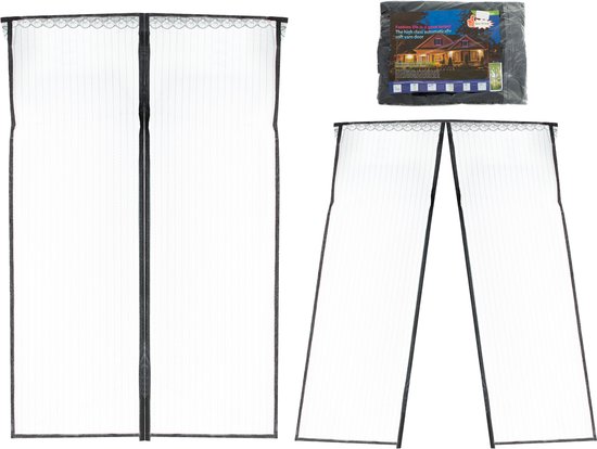 Vliegengordijn 100x210cm - Luxe Deurhor - Magnetisch - Horgordijn - Muggennet - Hordeur - Zwart