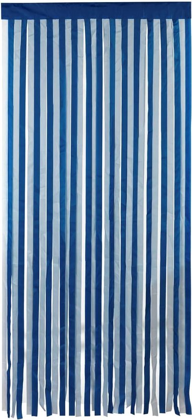 Vliegengordijn 90 x 200cm blauw-wit gestreept