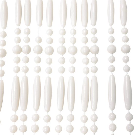 Vliegengordijn 90x220 cm - Wit - IVOL Deurgordijn Robin - Kralengordijn - Horgordijn van Merkloos