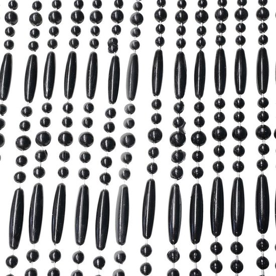 Vliegengordijn 90x220 cm - Zwart - IVOL Deurgordijn Robin - Kralengordijn - Horgordijn van Merkloos