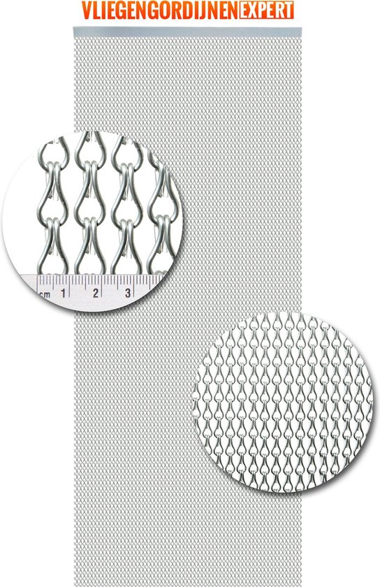 Vliegengordijn Aluminium - 100 x 240cm - Zilver