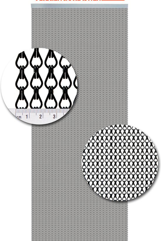 Vliegengordijn Aluminium - 90 x 210cm - Zwart