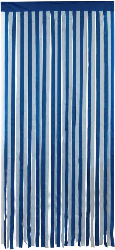 Vliegengordijn - Blauw/Wit - 90 x 200cm - Klittenband - Stang - Knipbaar