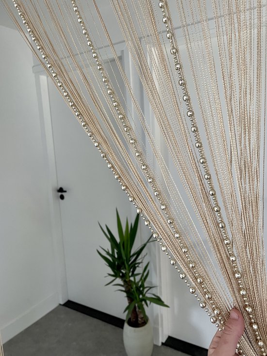 Vliegengordijn - Deurgordijn - Siergordijn - Beige - Kralen - Modern - 100 *200 cm van Merkloos