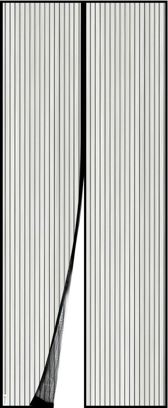 Vliegengordijn - Hordeur Magnetisch Fijn Gaas met 32 Magneten - Automatisch Sluitend - Frisse Lucht Binnen & Insecten Buiten - 100x240CM Zwart