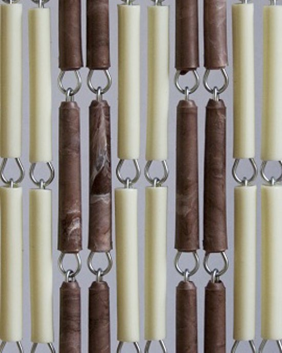 Vliegengordijn Hulzen Crème-Bruingevlamd - 90cm x 210cm