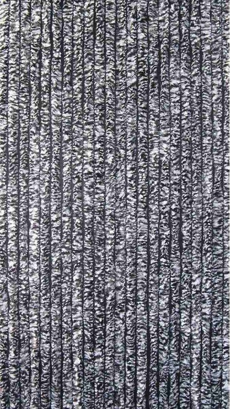 Vliegengordijn Kattenstaart 90x200 cm - Chenille - Inkortbaar -Zwart Wit van Merkloos