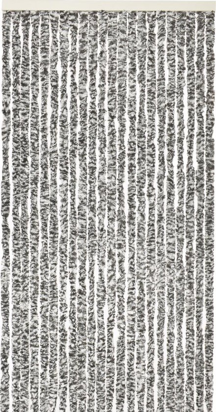 Vliegengordijn-kattenstaart- 90x220 cm grijs/zwart/wit mix in doos