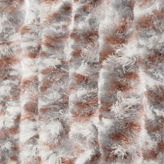 Vliegengordijn-kattenstaart- 90x220cm grijs/bruin/wit mix in doos