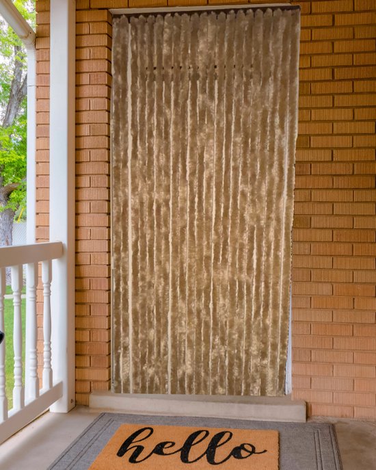 Vliegengordijn Kattenstaarten Beige - 100cm x 230cm van Merkloos