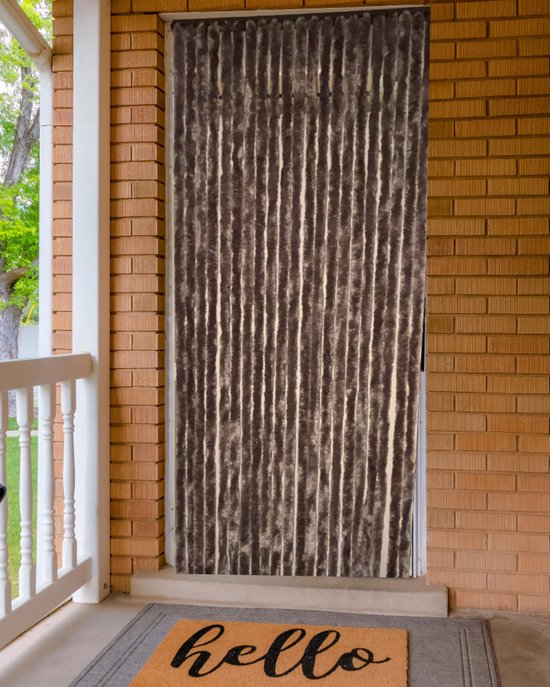 Vliegengordijn Kattenstaarten Taupe - 100cm x 230cm van Merkloos