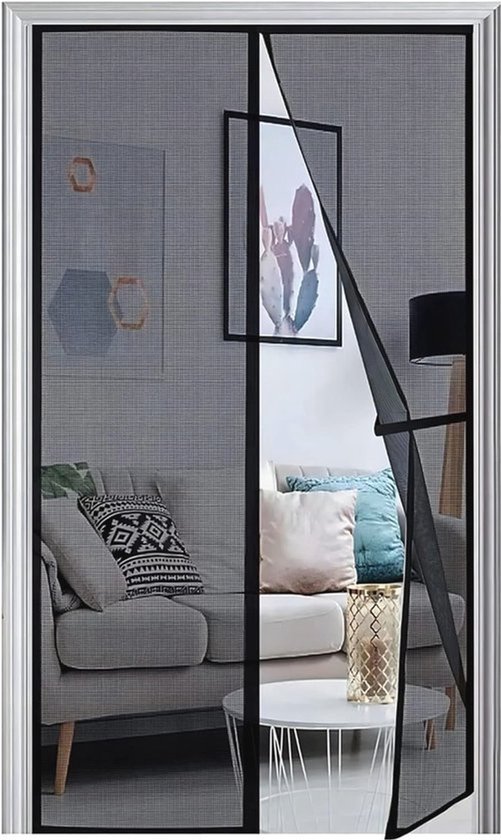 Vliegengordijn Magnetisch - Luxe Deurhor - 100 x 210 cm - Deurgordijn - Horgordijn Deur- Insectenbeschermer voor Deuren - Zwart