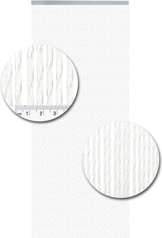 Vliegengordijnenexpert Bali - Vliegengordijn - 100x240 cm - Transparant Wit 100 x 240 cm op het kozijn van Merkloos