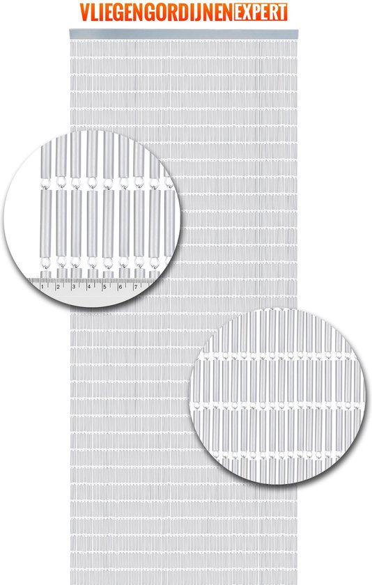Vliegengordijnenexpert Hulzen - Vliegengordijn - 100x240 cm - Wit