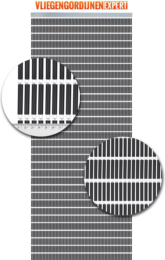 Vliegengordijnenexpert Hulzen vliegengordijn Antraciet recht hangend 90x210 cm van Merkloos
