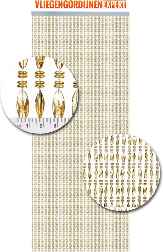 vliegengordijnenexpert Kralen vliegengordijn Chios Champagne 90x210 cm