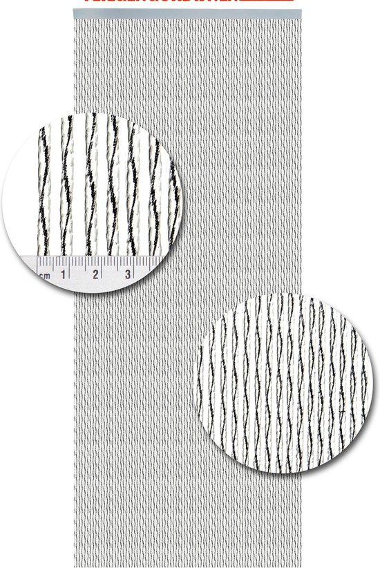 Vliegengordijnenexpert Milano Vliegengordijn - 92x210cm - Transparant/Zwart Op het kozijn