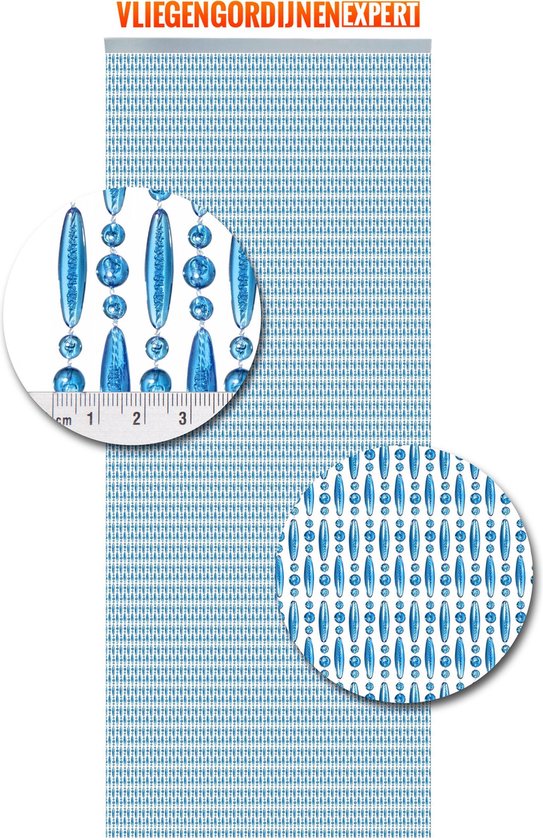 Vliegengordijnenexpert - Vliegengordijn - 90x210 cm - Blauw