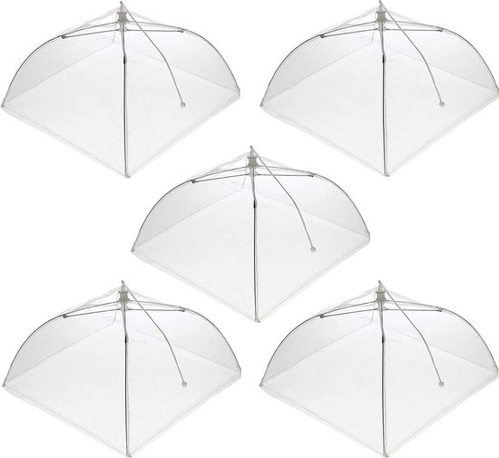 Vliegenhoes, 5 opvouwbare voedselhoes tent fruithoes taarthoes vliegenbescherming voor eten, barbecuefeestjes, buffetten, kamperen, picknicken, pop-up van SimplyNaturalLiving