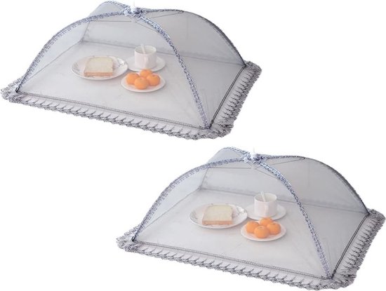 Vliegenkap - 2 Stuks - Voedselkap - Foodcover - 50 x 70 Cm - Hoge Dichtheid - Opvouwbare Voedselkapjes - Afdekhoes Voor Eten - Perfecte Bescherming Voor Eten - Voor Barbecues, Picknicks & Binnenshuis - Bescherming Tegen Vliegen & Wespen van The Windmill