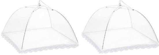 Vliegenkap - 2 Stuks - Voedselkap - Vliegenkappen - Voedseldekking - 43 x 43 x 20 CM - Opvouwbare Voedselkapjes - Afdekhoes Voor Eten - Voor Barbecues, Picknicks & Binnenshuis - Bescherming Tegen Vliegen & Wespen